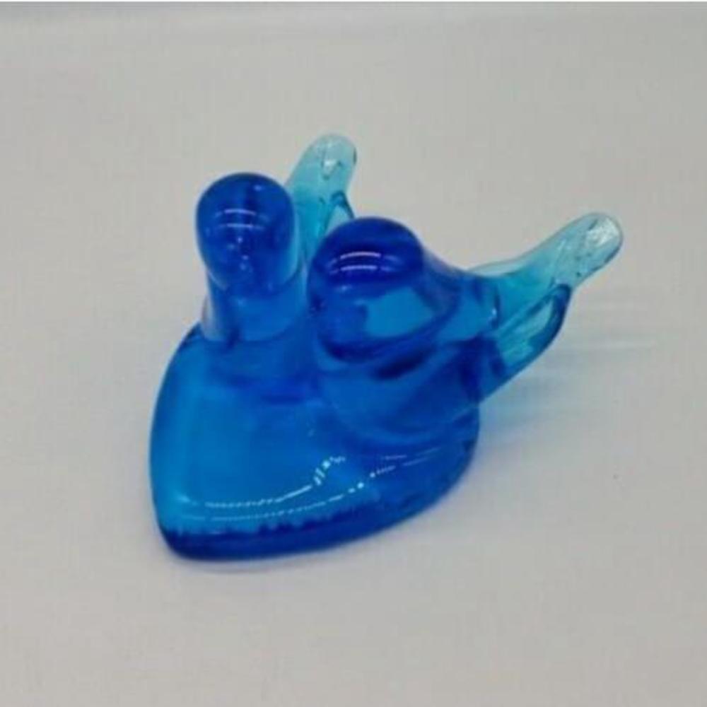 Titan Art Glass Blue Birds of Happiness, Signed W. Ward 1990